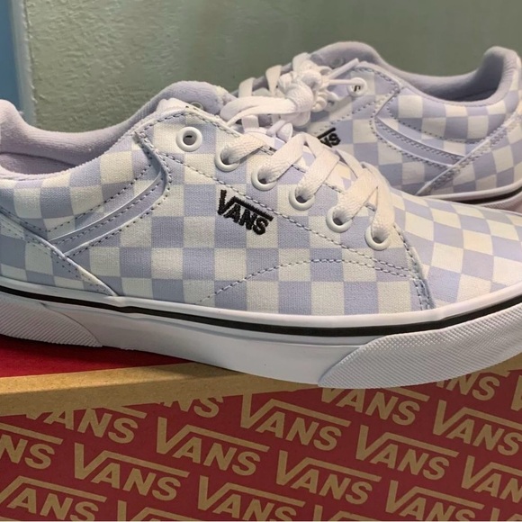 New Women’s Vans Off the Wall Sneakers - Light Blue and White Checkered size 7.5 - Picture 4 of 7